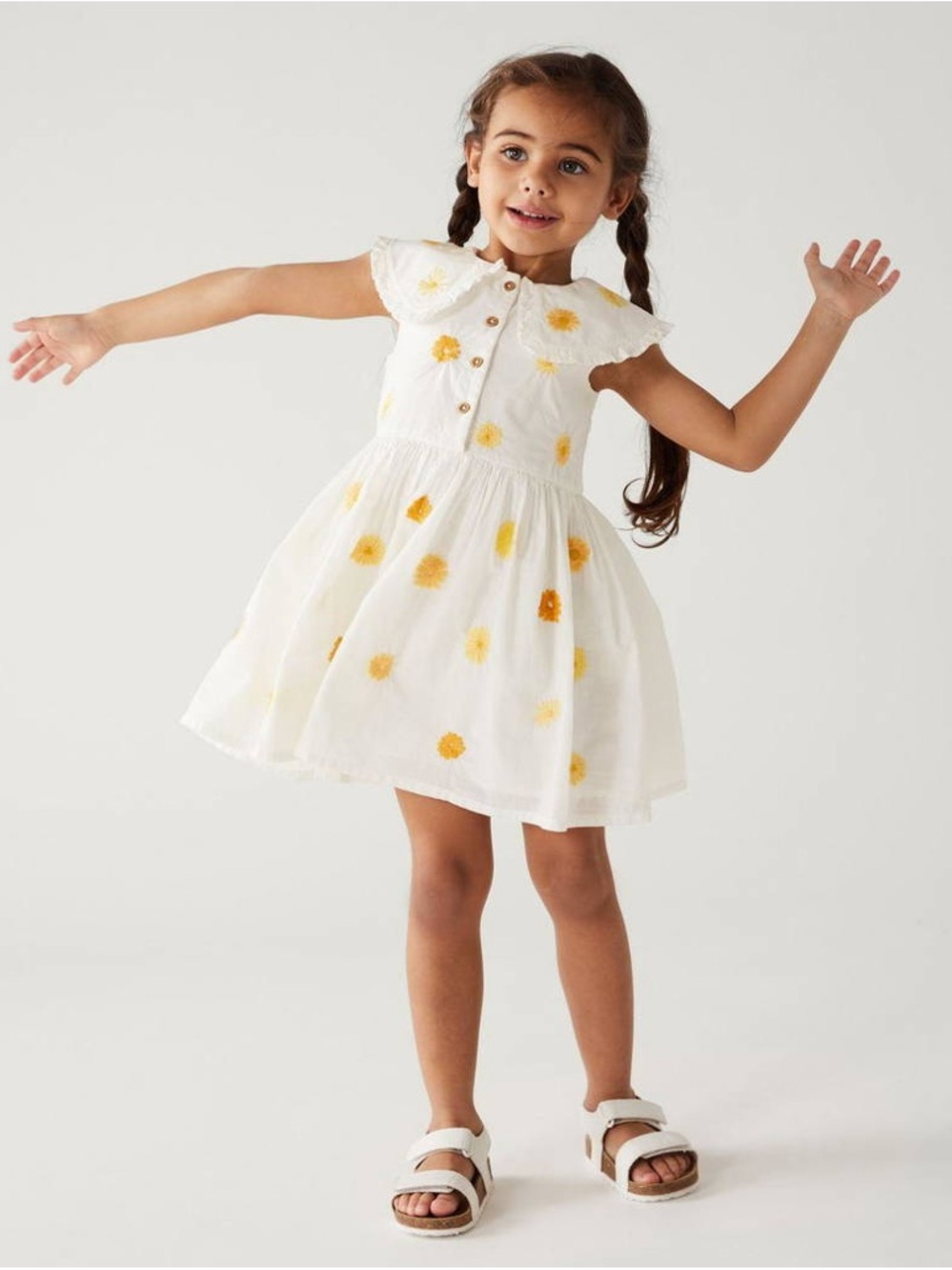 Marks & Spencer 2-3Y Floral Ruffle Collar Dress